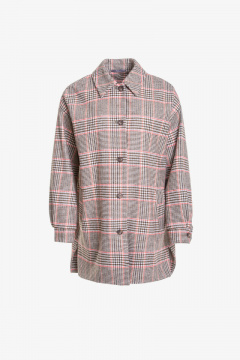 Демисезонное текстильное пальто на каждый день Elema 6-12041-1-164 коралловая_клетка - фото 4