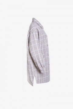 Бирюзовое демисезонное пальто из шерсти и пальтовой ткани Elema 6-12041-1-170 голубая_клетка - фото 5