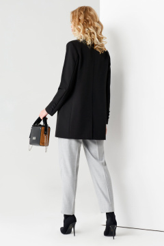 Жакет удлиненный без застежки с карманами для делового образа Панда 58830w черный - фото 2