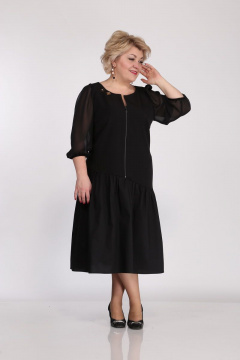 Нарядное платье с асимметричным отрезом и воланом из текстиля Djerza 1061 - фото 3