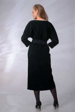 Платье малярного силуэта с разрезом и съемным поясом MAX 4-037 черный - фото 3