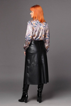 Юбка трапеция из экокожи с потайной молнией Соджи 520 черный - фото 4