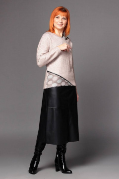 Юбка трапеция из экокожи с потайной молнией Соджи 520 черный - фото 5