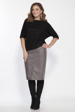 Юбка из экокожи на застежке-молнии и шлицей Matini 5.1547 капучино - фото 1