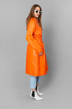 Яркий оранжевый плащ с капюшоном и карманами Elema 2-10188-1-164 оранжевый - фото 2