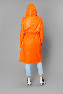 Яркий оранжевый плащ с капюшоном и карманами Elema 2-10188-1-164 оранжевый - фото 3