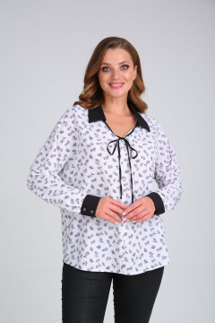 Блуза демисезонная свободного силуэта с отделочной шнуровкой Modema м.521/2 - фото 1