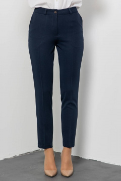 Демисезонные классические брючки из текстиля Domna 12103 темно-синий - фото 2