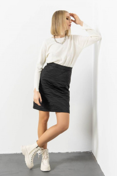 Черная юбка из текстиля для офисного и повседневного гардероба Domna 71118 черный - фото 5