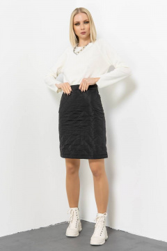 Черная юбка из текстиля для офисного и повседневного гардероба Domna 71118 черный - фото 4