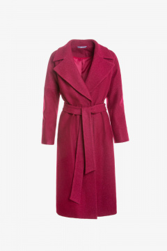Пальто на каждый день из пальтовой ткани с шерстью Elema 6-11210-1-164 бордо - фото 1
