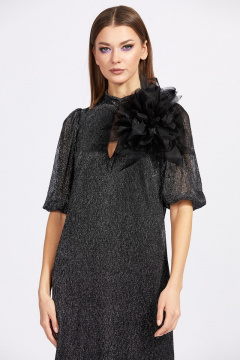 Платье из прозрачного трикотажа с металлизированным эффектом EOLA 2163 серебро - фото 3