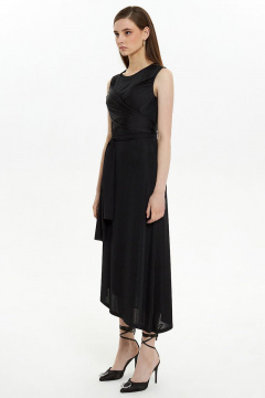 Элегантное платье с асимметричным низом без рукавов Moveri by Larisa Balunova 5451 черный - фото 3