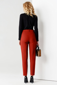 Брюки с стрелками из текстиля для делового стиля Панда 54260w терракотовый - фото 2
