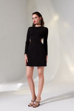 Платье черное из вискозы и текстиля нарядное DAVYDOV 6059 - фото 2