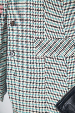 Брюки и жакет с разрезами и кокеткой из принтованной ткани Anelli 1145 бирюза - фото 5