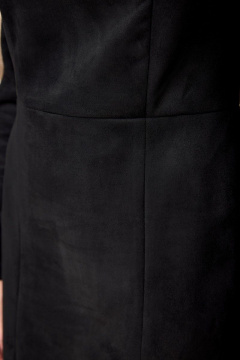 Платье из искусственной замши с разрезом и длинным рукавом Anelli 1182 черный - фото 4