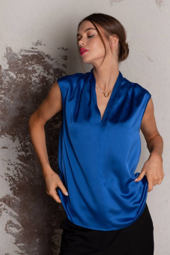 Круглогодичный атласный топ с V-образным вырезом и складками Femme & Devur 70912 1.42F(170) - фото 3