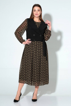 Платье и жакет демисезонный повседневный стиль из текстиля Liona Style 813 мелкие_цветочки - фото 1