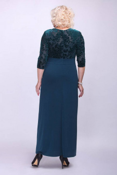 Платье в пол из бархата с поясом и стразами Camelia 20116 1 - фото 2