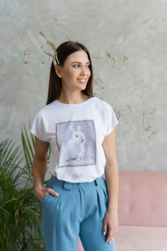 Брюки демисезонные деловые из текстиля Elema 3К-9967-1-164 голубой - фото 4