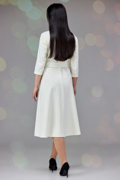 Платье приталенное из вискозы с юбкой солнце-клеш Angelina & Сo 648 молочный - фото 5