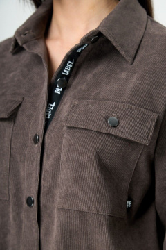 Рубашка прямого силуэта из вельвета с карманами Anelli 934 бежевый - фото 3