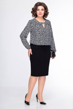 Юбка деловая на каждый день с разрезом, демисезонная Swallow 437 черный - фото 1