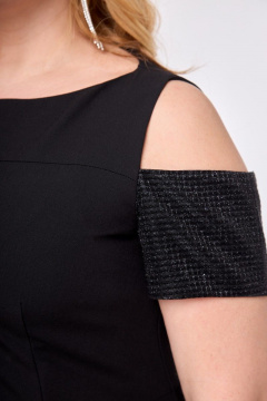 Платье из искусственной замши с запахом и разрезом Anelli 1196 черный - фото 3