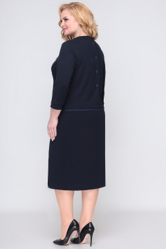 Деловое платье из трикотажа с фигурным вырезом и пуговицами Новелла Шарм А3843-с - фото 2