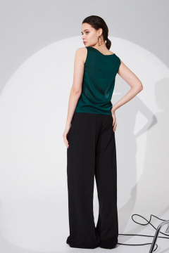 Нарядная блуза из шифона с вышивкой и пайетками DAVYDOV 6079 малахит - фото 3