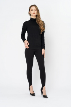 Леггинсы свободные из вискозы и трикотажа для демисезона Elema 3К-12135-1-164 чёрный - фото 1