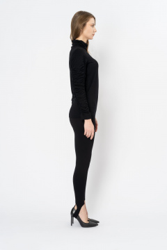 Леггинсы свободные из вискозы и трикотажа для демисезона Elema 3К-12135-1-164 чёрный - фото 2
