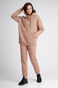 Спортивный костюм брюки и худи из трикотажа хлопка IVARI 61303 бежевый - фото 1