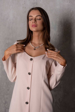 Платье деловое с рельефами и пуговицами, выше колена Femme & Devur 80060 1.29F(170) - фото 4