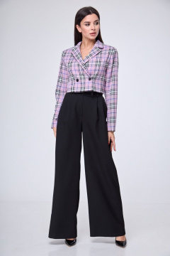 Кроп-жакет классический двубортный из костюмной ткани Anelli 1146 розовый - фото 2