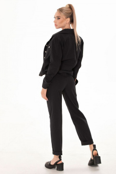 Демисезонная черная куртка на пуговицах Golden Valley 7128 черный - фото 4