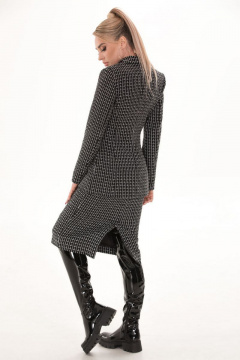 Жакет с прорезными карманами из ткани с геометрическим рисунком Golden Valley 36495 черно-белый - фото 5