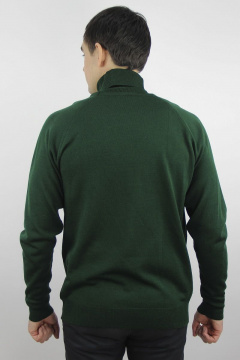 Демисезонный зеленый мужской свитер с воротником-стойкой Полесье С3070-17 7С1581-Д43 170,176 темная_зелень - фото 3