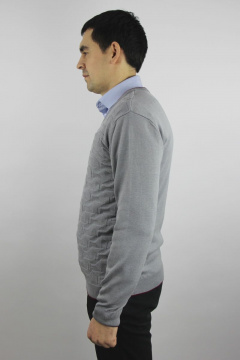 Джемпер из хлопка серый мужской второго слоя, демисезон Полесье С5652-20 1С1005-Д43 170,176 серый - фото 3