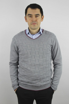 Джемпер из хлопка серый мужской второго слоя, демисезон Полесье С5652-20 1С1005-Д43 170,176 серый - фото 1