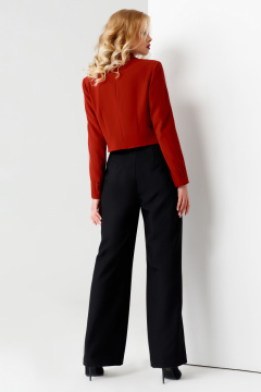 Элегантный приталенный жакет укороченный с английским воротником Панда 54430w терракотовый - фото 2