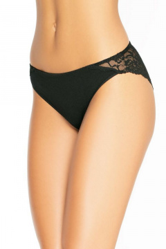 Трусы с высокой талией и кружевом из эластичного полотна Teyli 153 черный - фото 1