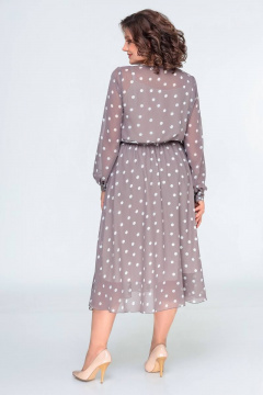 Платье Swallow 471 кофейный_в_горошек - фото 4