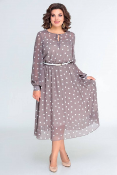 Платье Swallow 471 кофейный_в_горошек - фото 3