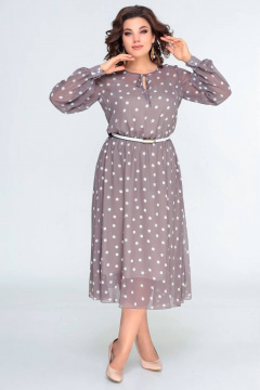 Платье Swallow 471 кофейный_в_горошек - фото 1