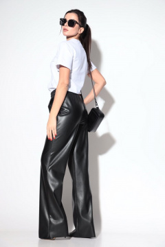 Комфортные брюки из эко-кожи с открытым срезом SILVERSPICE S-3105 - фото 4