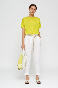 Брюки летние из хлопка, текстиля, белые BURVIN 8089-11 - фото 1