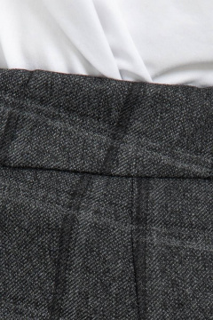 Классические брюки с высокой талией и ремешком Domna 12104 темно-серая_клетка - фото 4