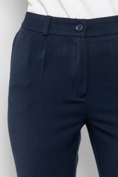 Брючки с кожаным лампасом и стрелками Domna 12104.164 темно-синий - фото 4